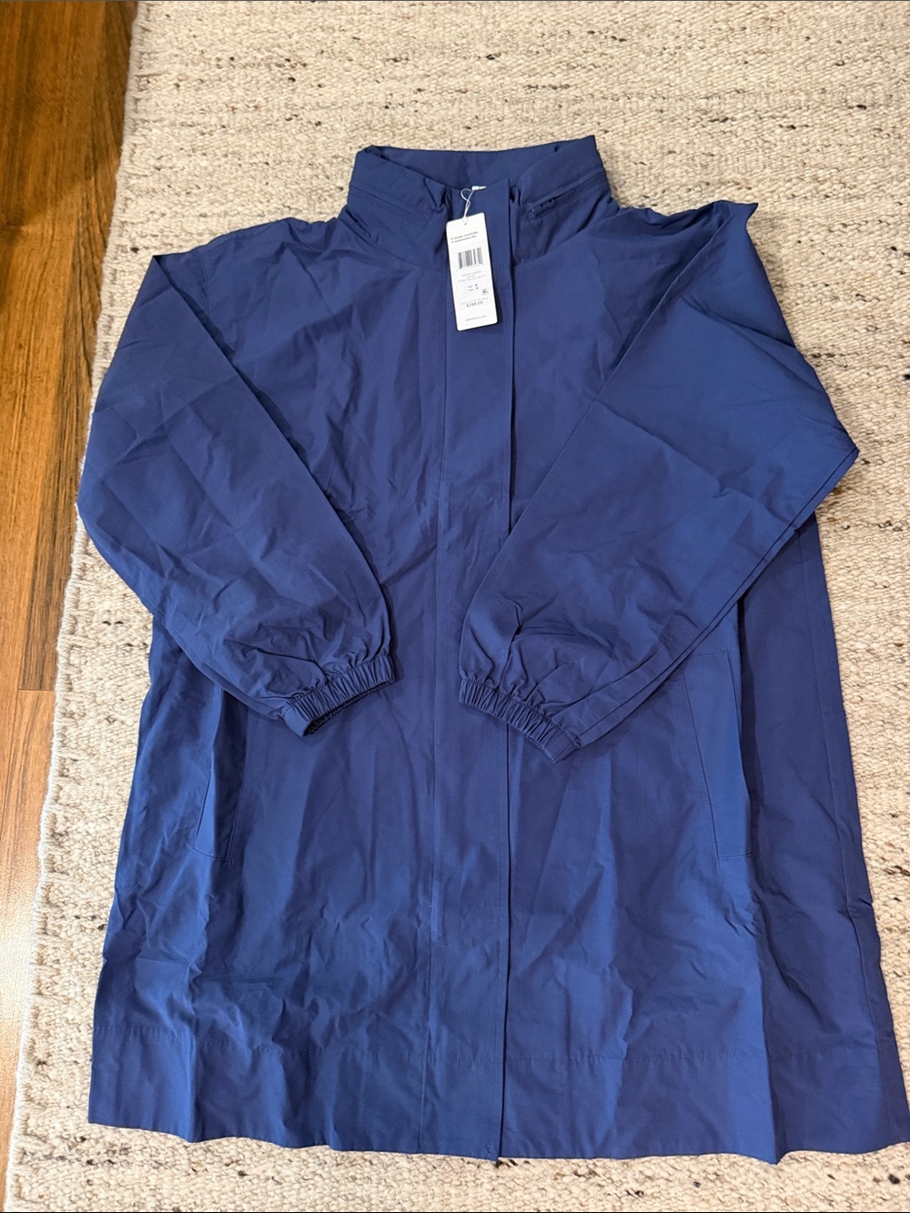 NWT Eileen Fisher Light cotton nylon stand collar coat-Medium